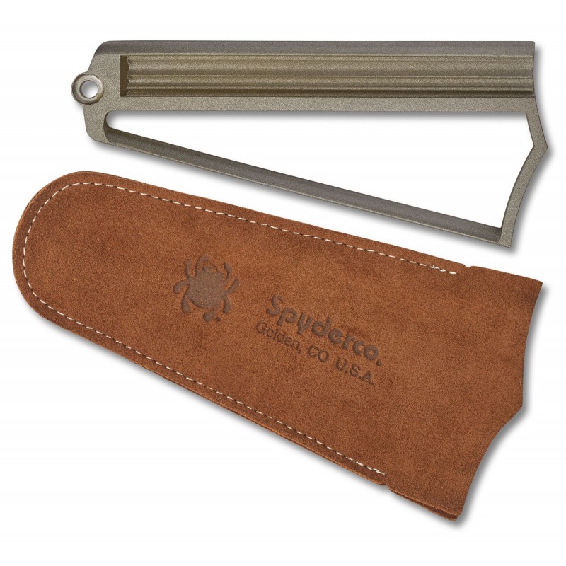 Spyderco Webfoot Knife Sharpener with ABS Base and Suede Pouch