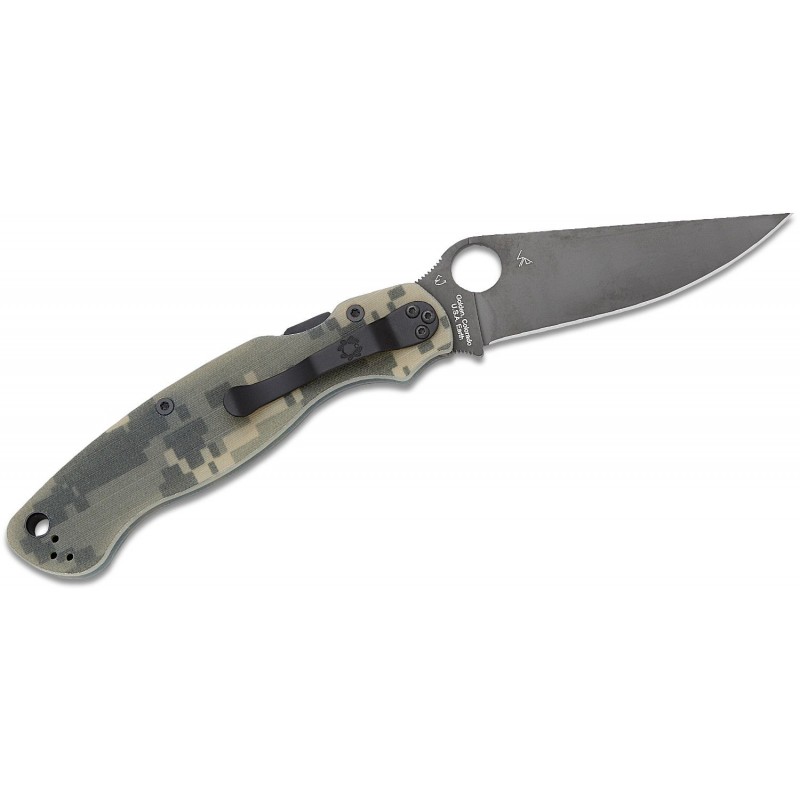 Spyderco Military 2 Folding Knife - 4" S30V Black DLC Plain Blade Digital Camo G10 Handle