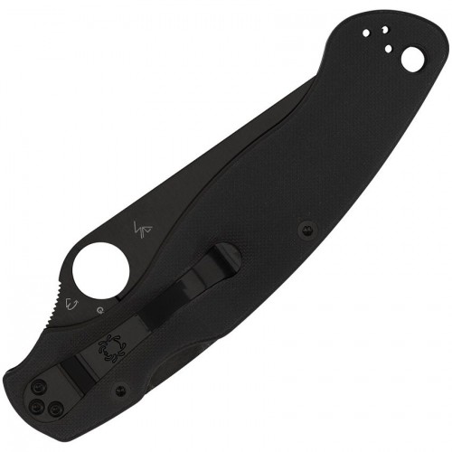 Spyderco Military 2 Compression Lock Folding Knife - 4" S30V Black Combo Blade Black G10 Handle