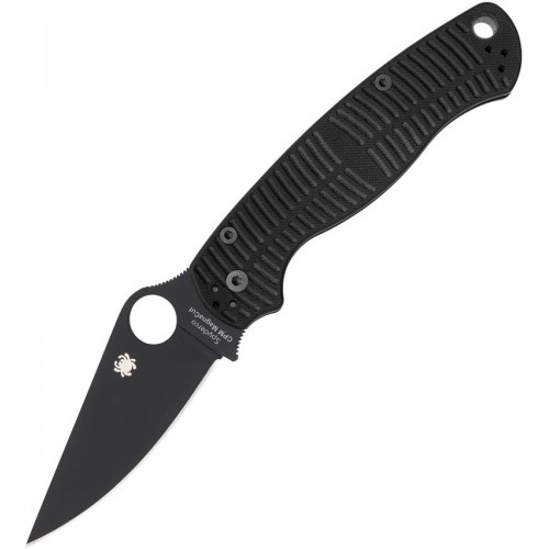 Spyderco Paramilitary 2 Salt Folding Knife - 3.45" Black CPM-MagnaCut Blade Black G10 Handle
