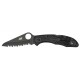 Spyderco Salt 2 LW Folding Knife - 3" H2 Serrated SpyderEdge Black Blade Black FRN Handle