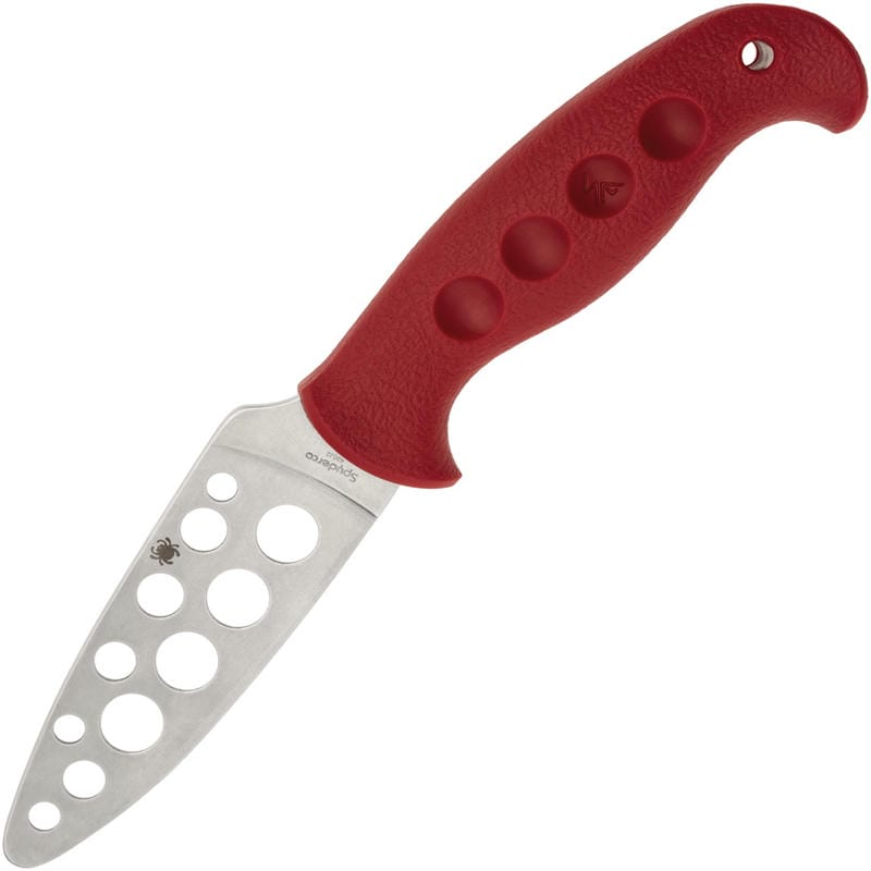 Spyderco Sprint Run Temperance Trainer - 4.13" Unsharpened Blunt Tip Blade Red FRN Handle