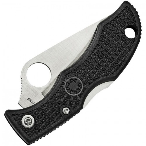 Spyderco Ladybug 3 Key Ring Knife - 1.938" VG10 Plain Blade Black FRN Handle