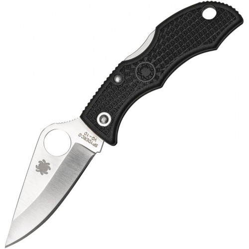 Spyderco Ladybug 3 Key Ring Knife - 1.938" VG10 Plain Blade Black FRN Handle