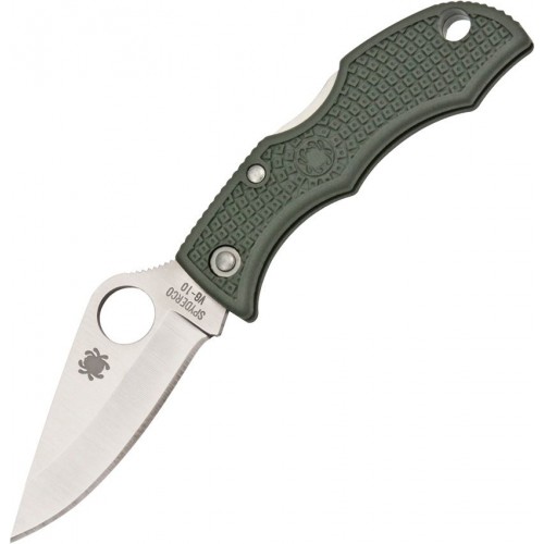 Spyderco Ladybug 3 Key Ring Knife - 1.938" VG10 Plain Blade Green FRN Handle