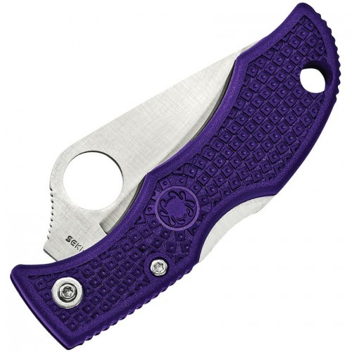 Spyderco Ladybug 3 Key Ring Knife - 1.938" VG10 Plain Blade Purple FRN Handle