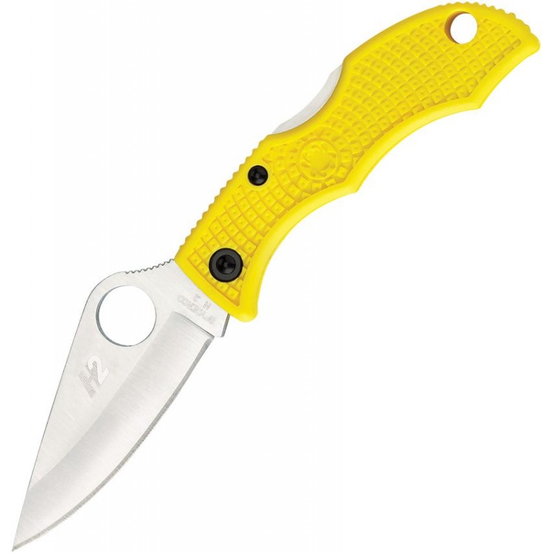 Spyderco Ladybug 3 Salt Key Ring Knife - 1.938" H2 Plain Blade Yellow FRN Handle