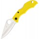 Spyderco Ladybug 3 Salt Key Ring Knife - 1.938" H2 Plain Blade Yellow FRN Handle