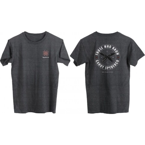 Official Spyderco "Those Who Know" Unisex T-Shirt Heather Dark Grey XX-Large