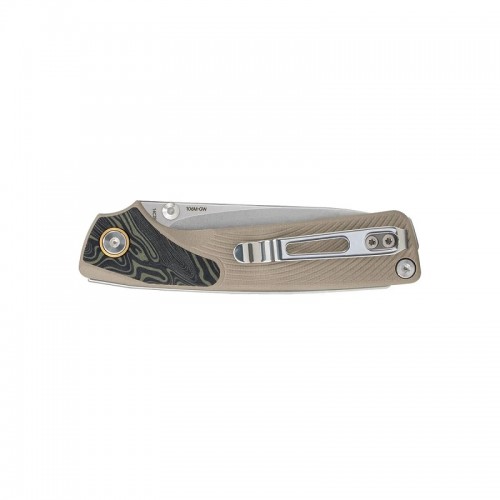 SRM Knives Dome UK EDC Pocket Knife - 2.99" 14C28N Stainless Steel DP Blade Dark Desert G10 Handle