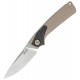 SRM Knives Dome UK EDC Pocket Knife - 2.99" 14C28N Stainless Steel DP Blade Dark Desert G10 Handle