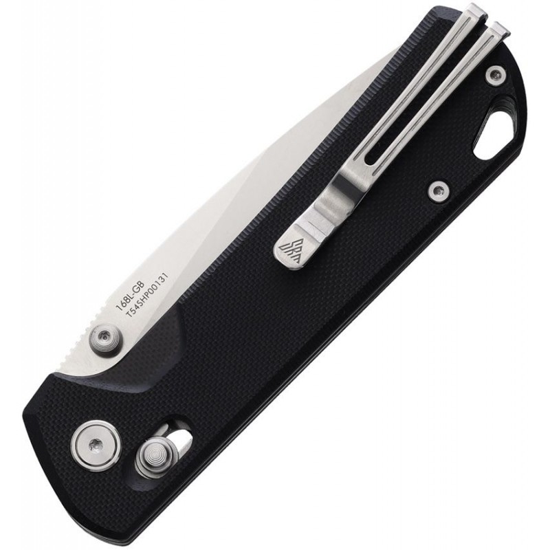 SRM Knives 168L-GB Folding Knife - 3.39" Two Tone D2 Tool Steel Blade Black G10 Handle