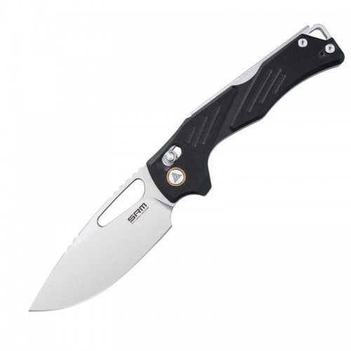 SRM Knives Mirage 239X Folding Knife - 3.63" 14C28N Steel Blade Black G10 Handle