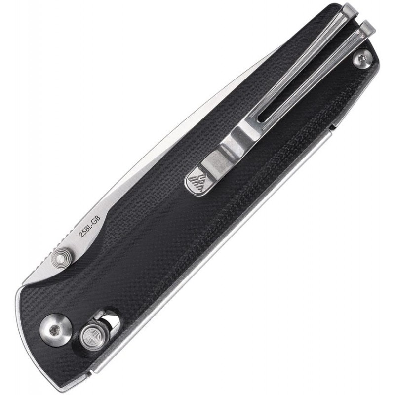 SRM Knives 258L-GB Ambi-Lock Folding Knife - 3.54" D2 Tool Steel Blade Black G10 Handle