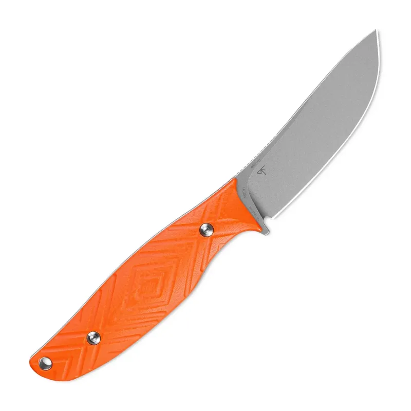 SRM Knives Fossa Fixed Blade Knife - 3.44" 14C28N Blade Orange G10 Handle Cyclaire Knives and Tools