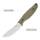 SRM Knives Fossa Fixed Blade Knife - 3.44" 14C28N Blade Green Weave Linen MIcarta Handle Cyclaire Knives and Tools