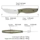 SRM Knives Fossa Fixed Blade Knife - 3.44" 14C28N Blade Green Weave Linen MIcarta Handle Cyclaire Knives and Tools