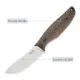 SRM Knives Fossa Fixed Blade Knife - 3.44" 14C28N Blade Tan Weave Linen MIcarta Handle Cyclaire Knives and Tools