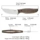 SRM Knives Fossa Fixed Blade Knife - 3.44" 14C28N Blade Tan Weave Linen MIcarta Handle Cyclaire Knives and Tools