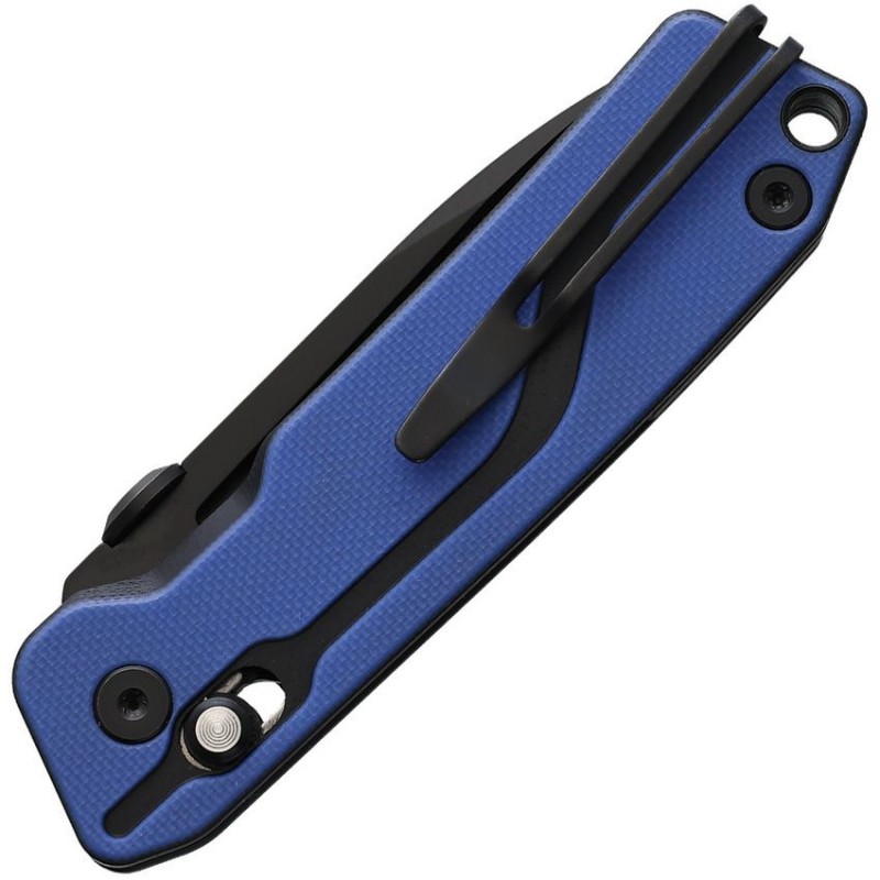 SRM Knives 7228-GI Rubik Crossbar Lock Folding Knife - 2.72" D2 Tool Steel Blade Blue and Black G10 Handle