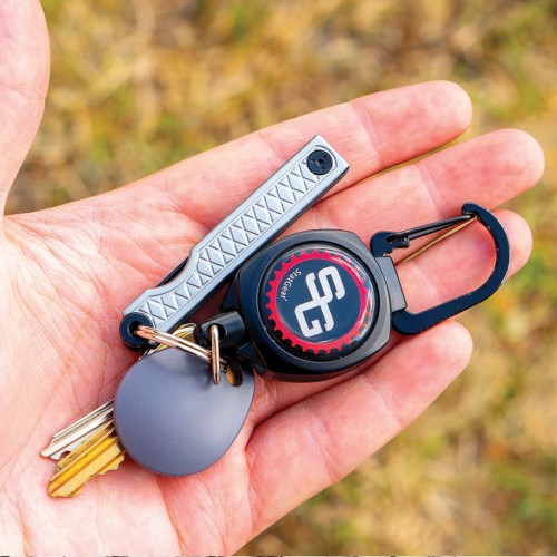 StatGear Pocket Samurai UK EDC Pocket Knife - 2" Black 440C Tanto Blade Grey Aluminium Handle