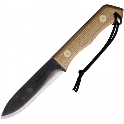 Svord Bushcrafter Fixed Blade Knife - 4.5" Carbon Steel Blade White Ash Wood Handle