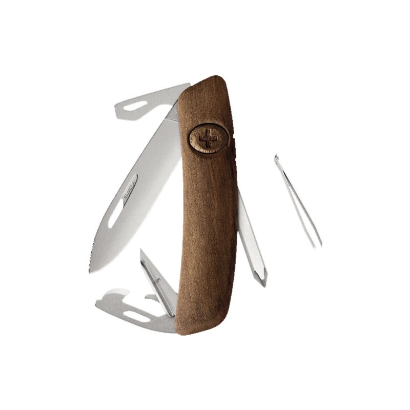 Swiza D04 AM Walnut 11 Function Multi Tool - 2.95" Blade