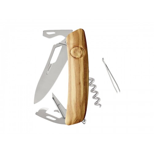 Swiza SH03R AM Olive Wood 11 Function Multi-Tool - 2.95" Blade