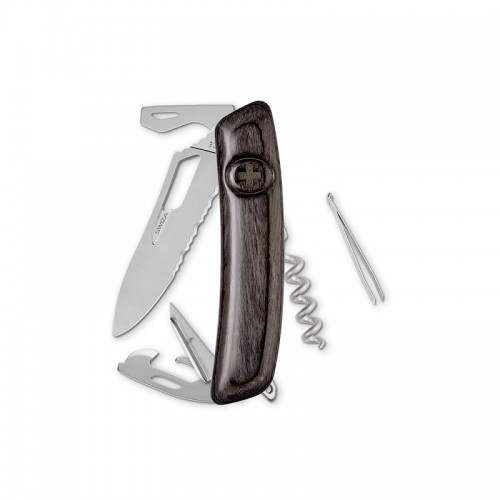 Swiza SH03TR AM Laminate Black 11 Function Multi Tool - 2.95" Part Serrated Blade