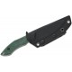 Tenable Knives Luccio Fixed Blade Knife - 3.81" 14C28N Black Stonewashed Harpoon Blade Green G10 Handle