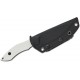 Tenable Knives Luccio Fixed Blade Knife - 3.81" 14C28N Black Stonewashed Harpoon Blade White G10 Handle