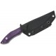 Tenable Knives Luccio Fixed Blade Knife - 3.81" 14C28N Stonewashed Harpoon Blade Purple G10 Handle