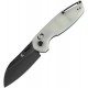 Tenable Knives Model 6 Crossbar Folding Knife - 3.1" 14C28N Black Sheepsfoot Blade Jade G10 Handle