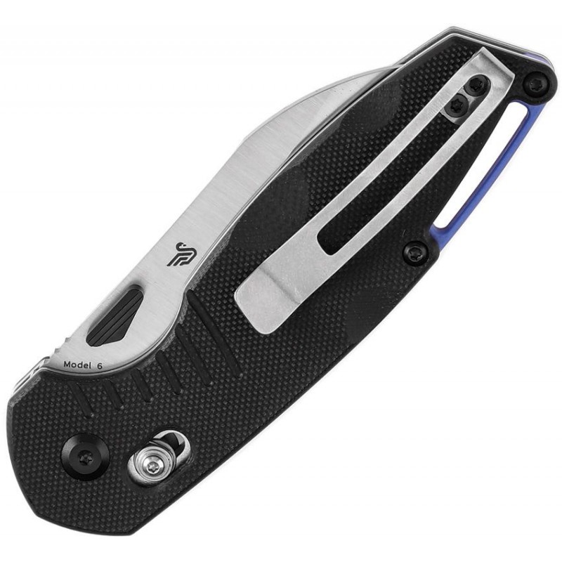 Tenable Knives Model 6 Crossbar Folding Knife - 3.1" 14C28N Sheepsfoot Blade Black G10 Handle