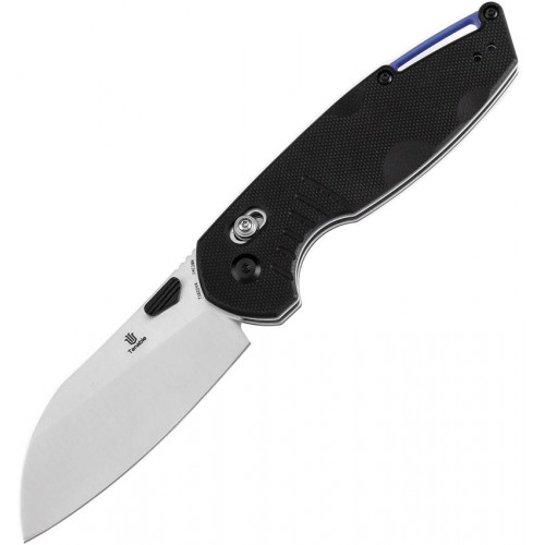 Tenable Knives Model 6 Folding Knife - 3.1" 14C28N Sheepsfoot Blade Black G10 Handle