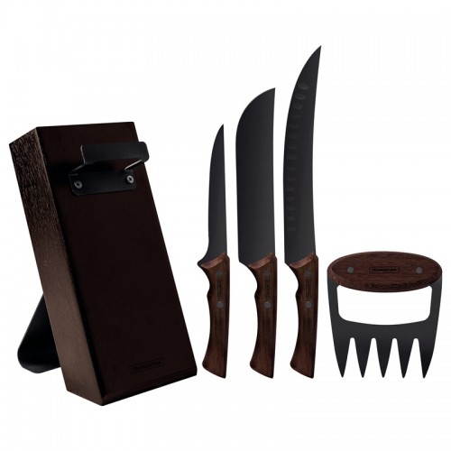 Tramontina Black Collection 5 Piece Kitchen Knife Set with Meat Claw