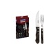 Tramontina Churrasco 4 Piece BBQ Jumbo Cutlery Set - 2 Knives and 2 Forks with Wood Handle
