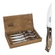 Tramontina 4 Piece Wooden Handle Steak Knife Set in Wooden Box