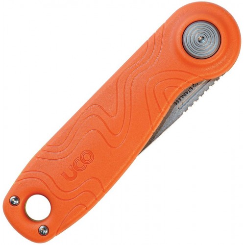 UCO Ingalls UK EDC Folding Knife - 2.6" D2 Stonewashed DP Blade Orange GRN Handle