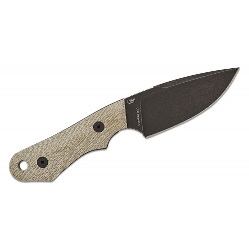 Viper Knives Handy Fixed Blade Knife - 3.3" CPM-MagnaCut Black Blade 3D Machined Green Canvas Handle