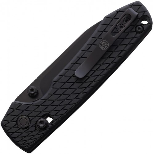 Vosteed Raccoon Crossbar Lock Folding Knife - 3.25" Black Nitro-V Steel DP Blade Black Aluminium Handle