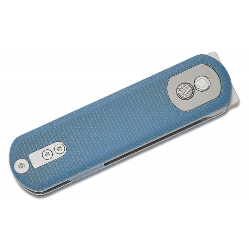 Vosteed Corgi Pup Trek Lock Knife - 2.37" 14C28N Satin DP Blade Blue Micarta Handle