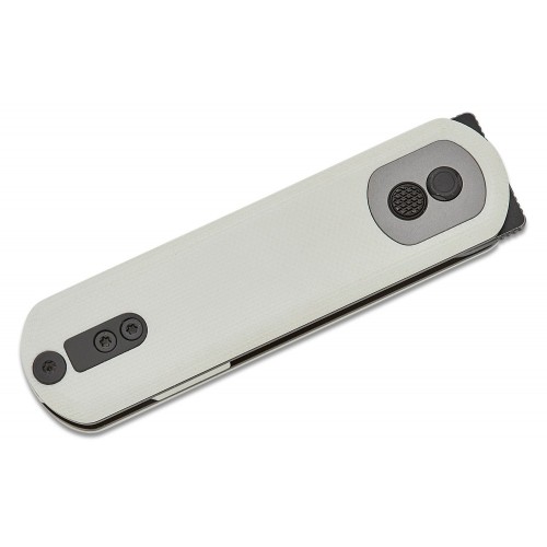 Vosteed Corgi Pup Trek Lock Knife - 2.37" 14C28N Black Blade White G10 Handle