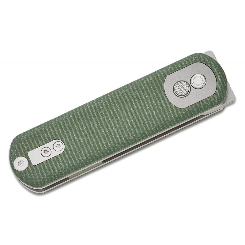 Vosteed Corgi Pup Trek Lock Knife - 2.37" 14C28N Satin DP Blade Green Micarta Handle