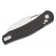 Vosteed Morel Folding Knife - 2.99" N690 Satin Modified Sheepsfoot Blade Black Aluminum Handle