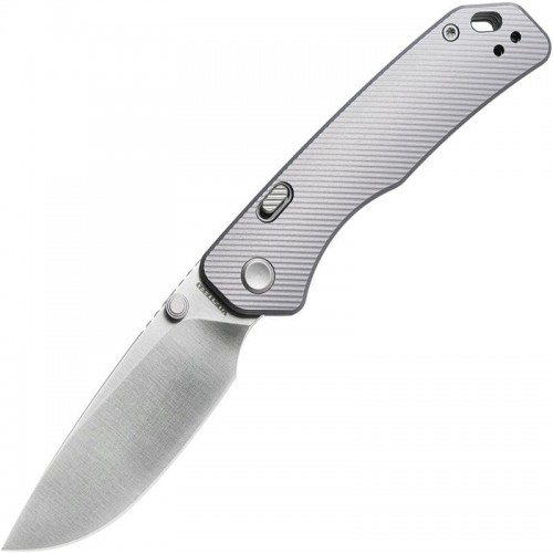 Vosteed Marten Folding Knife - 2.98" 154CM Blade Grey Fluted Aluminum Handle
