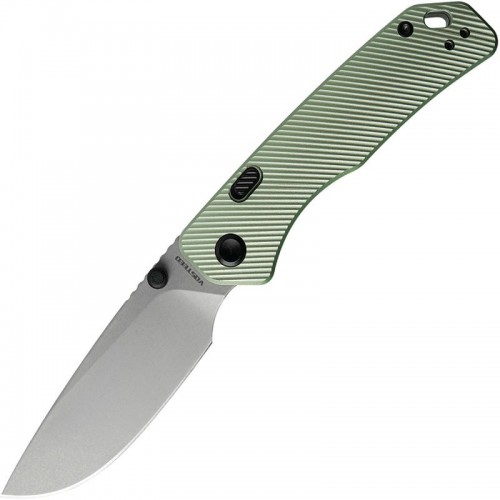 Vosteed Marten Folding Knife - 2.98" 154CM Blade Green Fluted Aluminum Handle