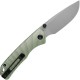 Vosteed Marten Folding Knife - 2.98" 154CM Blade Green Fluted Aluminum Handle