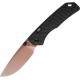 Vosteed Marten Folding Knife - 2.98" 154CM Copper Dune Finish Blade Black Fluted Aluminum Handle