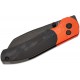 Vosteed Thornton Folding Knife - 3.18" 14C28N Black Stonewashed Sheepsfoot Blade Orange and Black G10 Handle